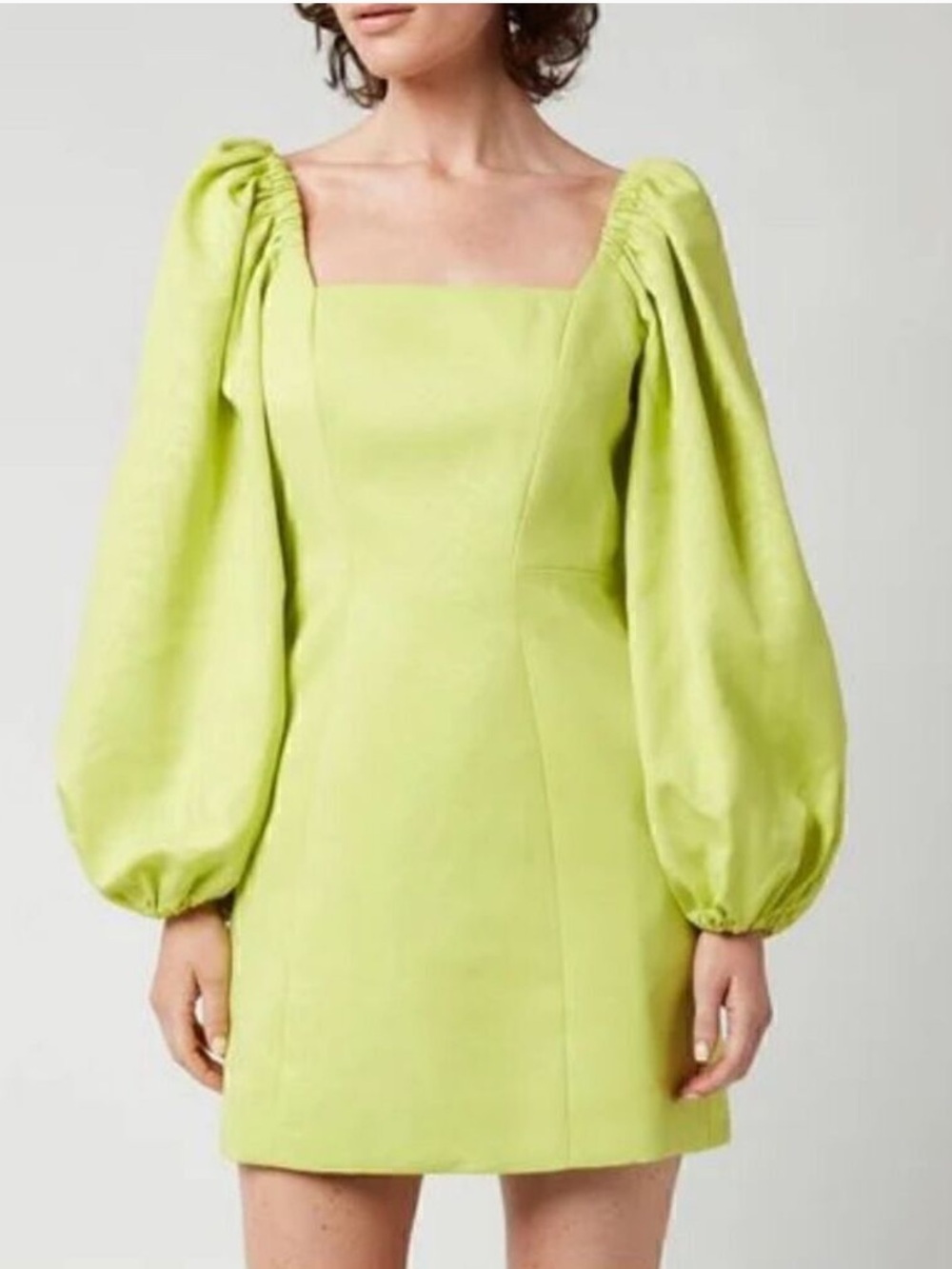 Ted Baker Disina Lime Neon Green Long Sleeve Mini Formal Party Dress